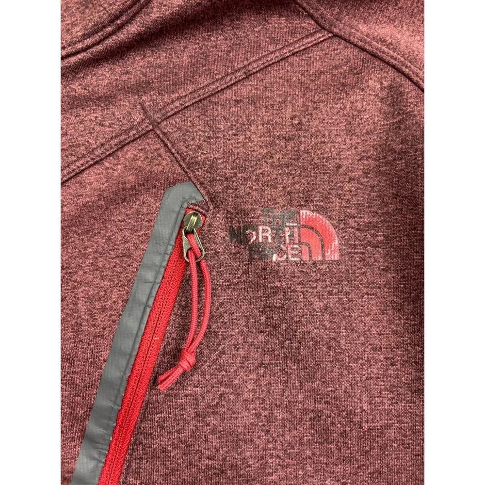 The‎ North Face Pullover Mens Large Red 1/4 Zip Long Sleeve Fleece Hiking Top